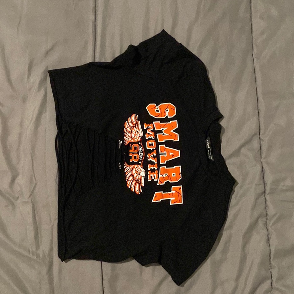 Graphic Black Crop Top